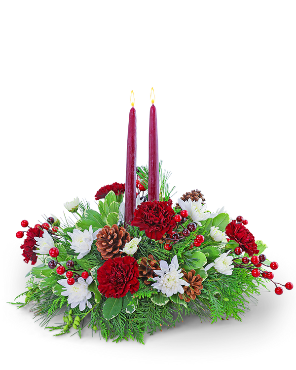 Cranberry Christmas Centerpiece