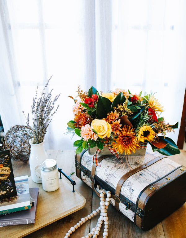Bountiful Box of Beauty Fall Flower Arrangement / Centerpiece