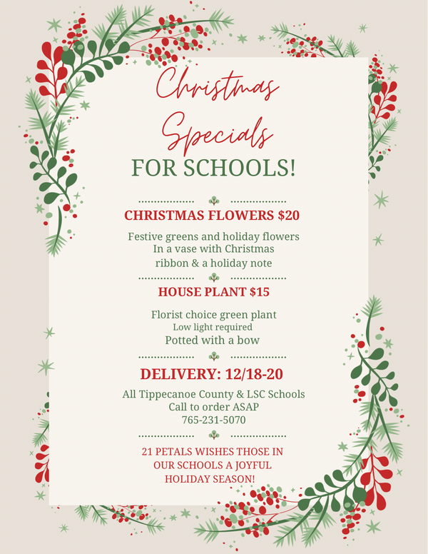 School Christmas Drops - Flower Arrangement